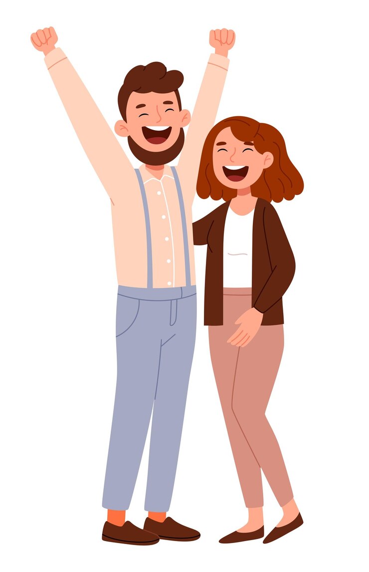 Vetor um casal feliz abraçando-se em estilo plano um homem e uma mulher felizes juntos