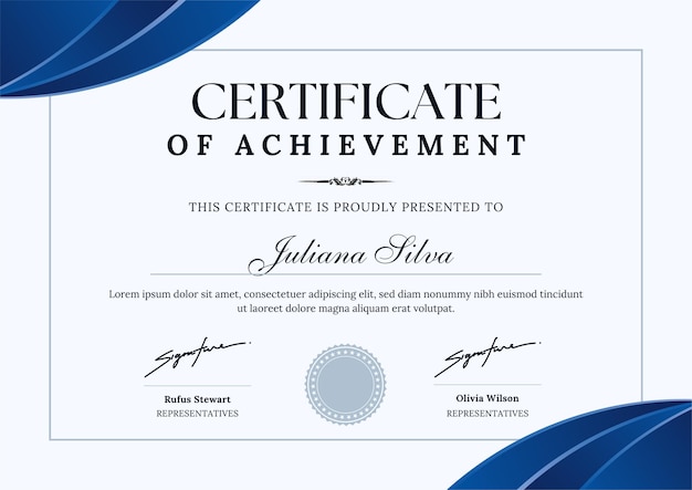 um certificado para um prémio para um prêmio
