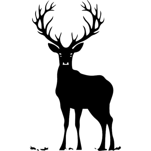 Vetor um cervo com chifres é mostrado em uma ilustração vetorial de fundo branco