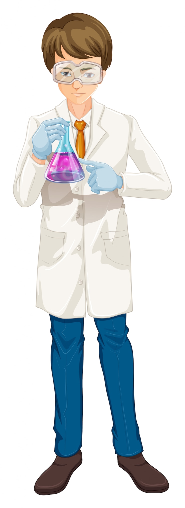 Vetor um, cientista, segurando, um, beaker