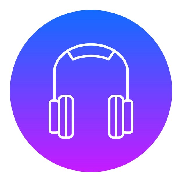 um círculo azul e rosa com fones de ouvido