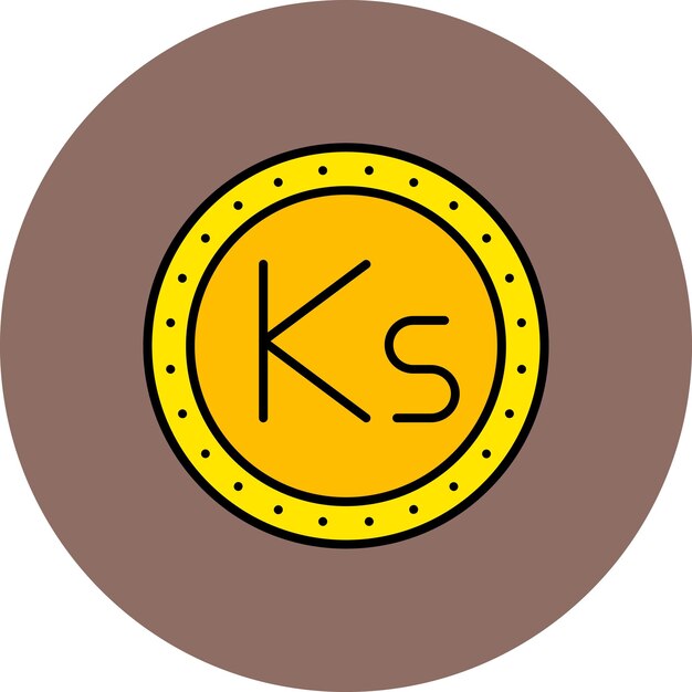 Vetor um círculo com a letra k sobre ele está em um fundo marrom