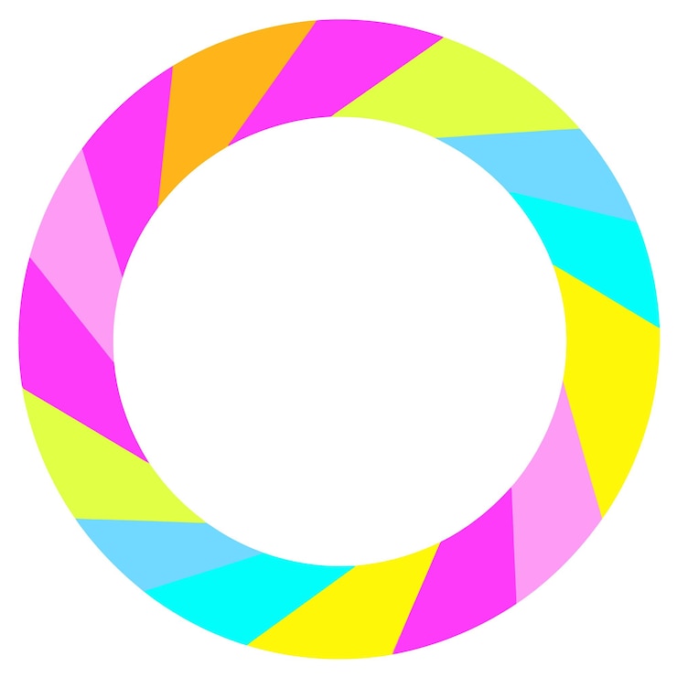 Vetor um círculo com listras de arco-íris pastel uma simples ilustração plana no estilo