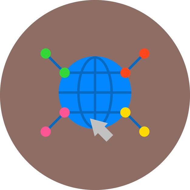 Vetor um círculo com um globo azul e a palavra ciência