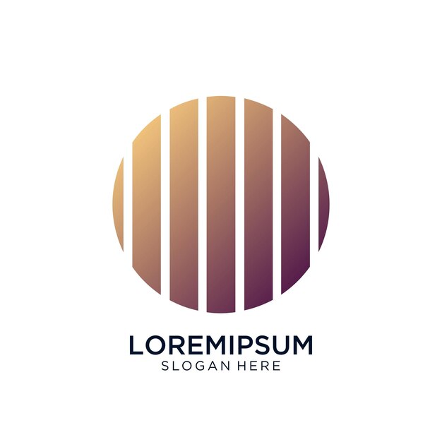 um círculo de logotipo com uma linha no meio
