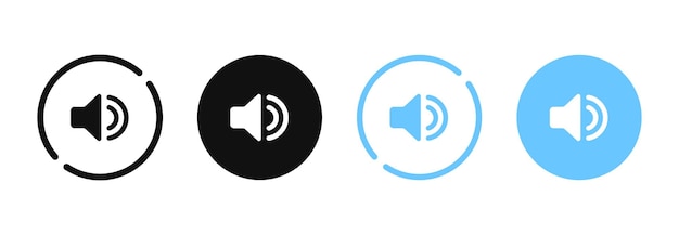 Um círculo preto com o logotipo do ícone de som.