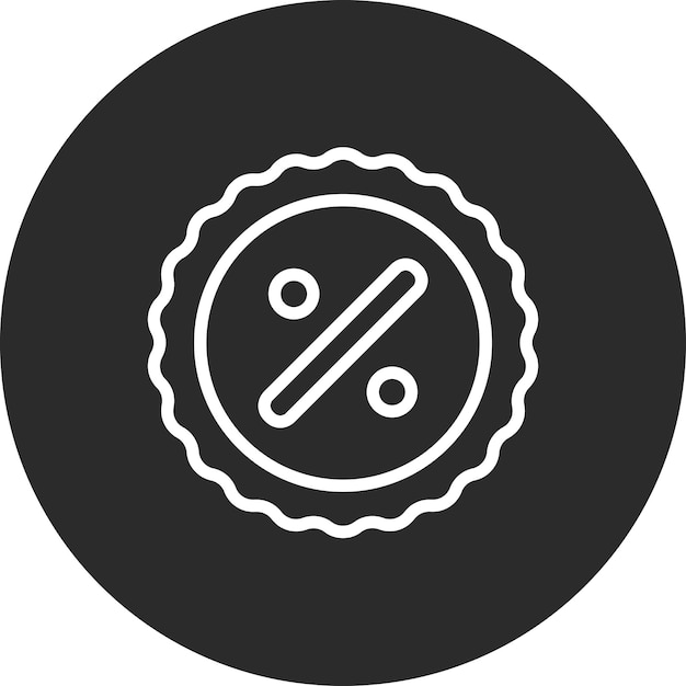 um círculo preto com um adesivo branco