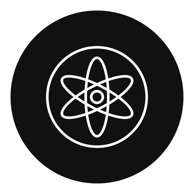 Vetor um círculo preto com um círculo branco com uma estrela nele