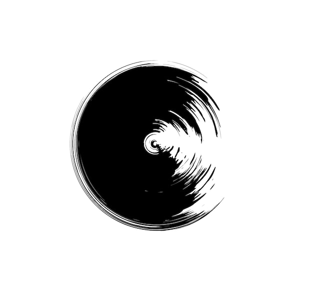 Um círculo preto com um fundo branco com um círculo preto no meio