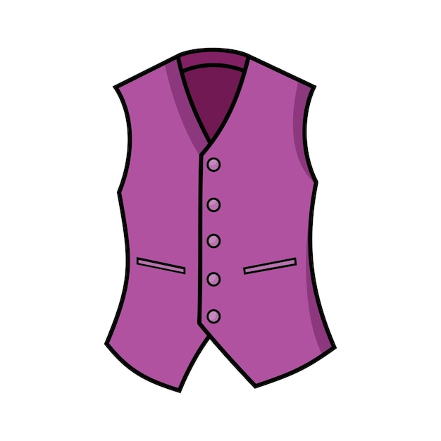 Um colete roxo ilustração vetorial de desenho animado cute vest desenho animado desenho de personagens de colete brincalhão