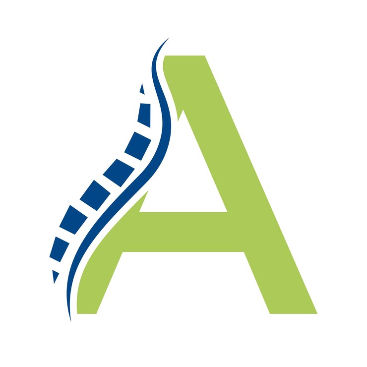 Vetor um conceito de logotipo de espinha dorsal para o símbolo de cuidados de saúde sinais de dor nas costas
