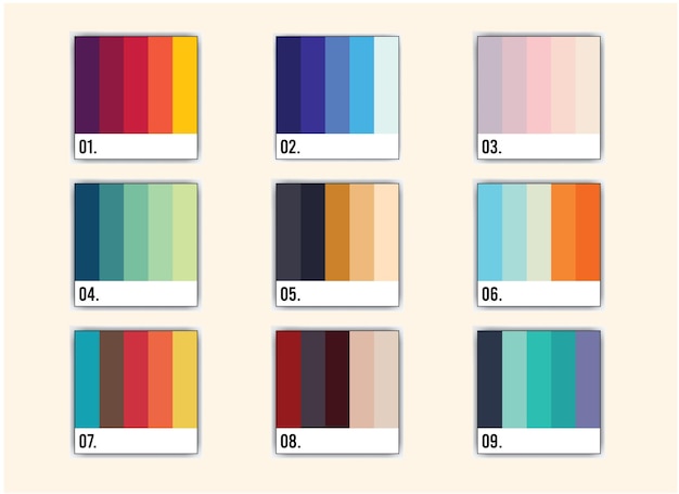 Vetor um conjunto de amostras de cores de cores diferentes