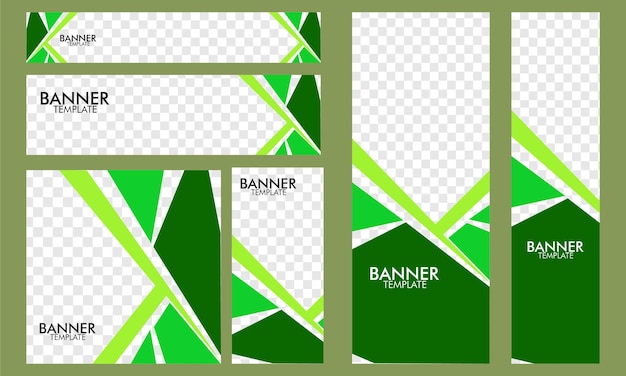 Vetor um conjunto de banner para capa de postagem de promoção de mídia social e design de modelo da web cor verde