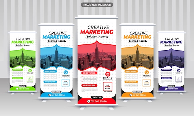 Um conjunto de banners para marketing criativo.