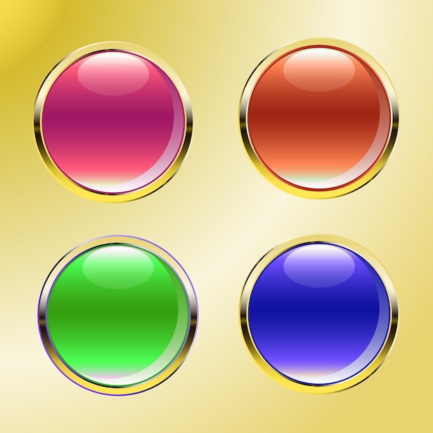 Um conjunto de botões botão botões multicoloridos