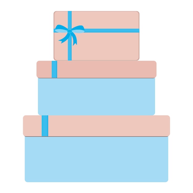 Um conjunto de caixas de presente. caixas de presente coloridas em um fundo branco. aniversário, natal.