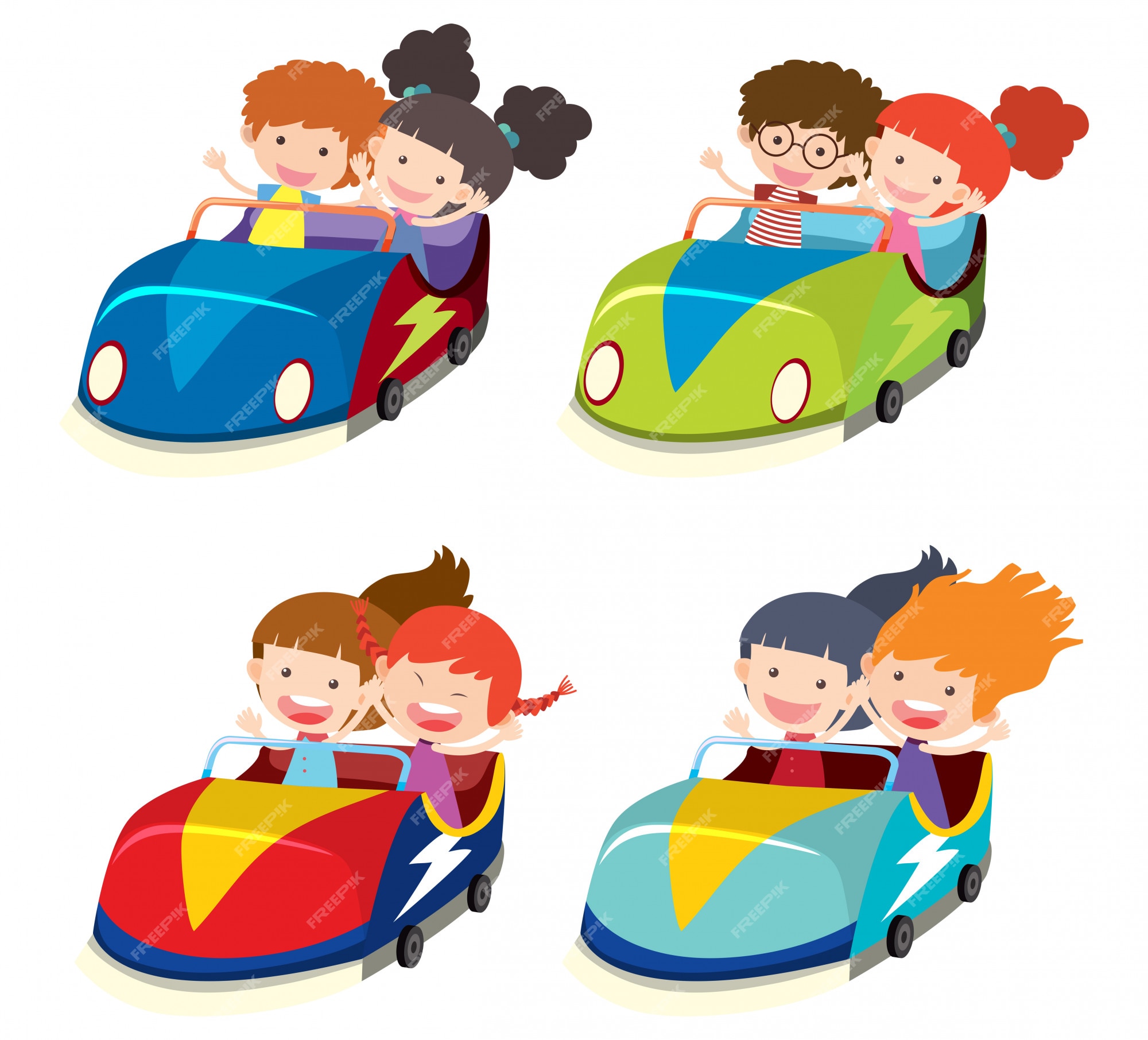 Conjunto de vetores de desenhos animados, Premium Vector #Freepik  #vector #carro