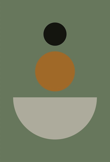 Um conjunto de cartazes abstratos retratando figuras simples Fundo minimalista moderno no estilo boho moderno