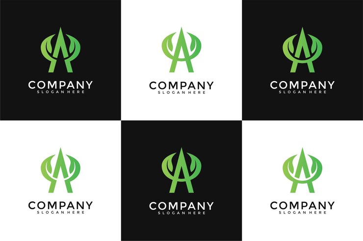 Vetor um conjunto de design de logotipo de folha de carta