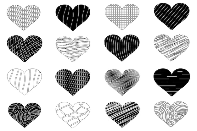 Um conjunto de elementos vetoriais editáveis coleção de dia dos namorados com traçado editável ilustrações fofas de vetor ícones isolados em um fundo branco
