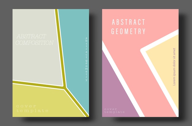 Um conjunto de formas geométricas abstratas Modelo para cartazes de cartões postais abrange design de interiores e criativo
