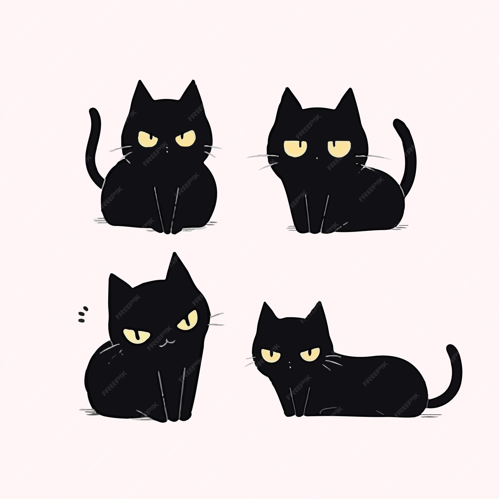 Conjunto de gatos uma coleção de gatinhos dos desenhos animados de