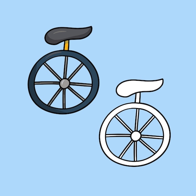 Um conjunto de imagens unicycle para realizar truques de desenho vetorial