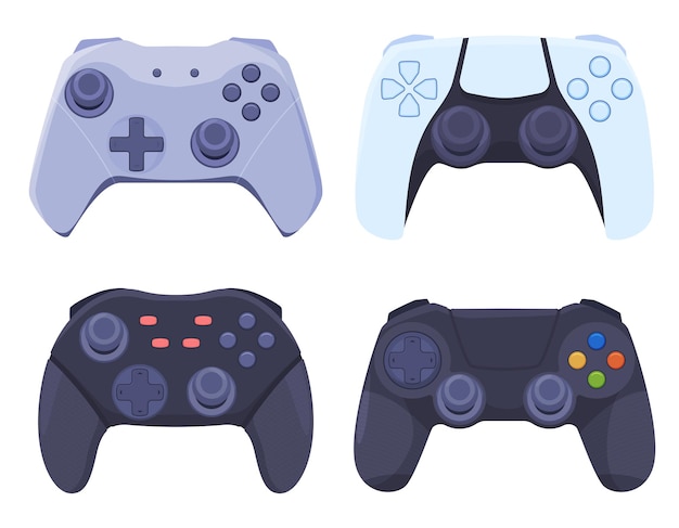 Um conjunto de joysticks de jogos para consoles de videogame modernos