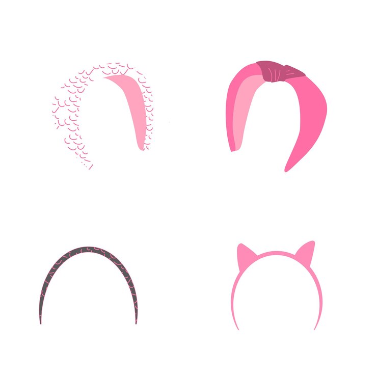Vetor um conjunto de lindas tiaras em estilo cartoon