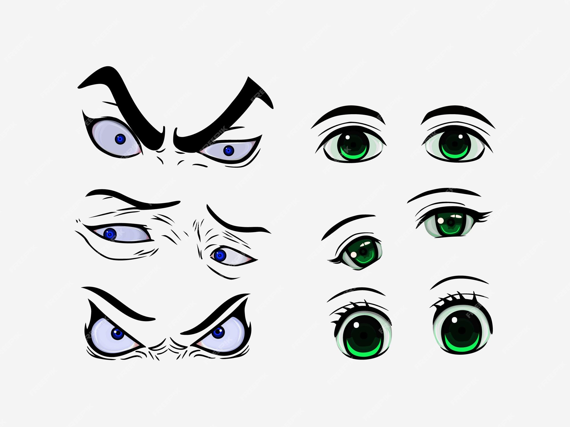 Olhos Do Anime Ilustrações, Vetores E Clipart De Stock – (13,570