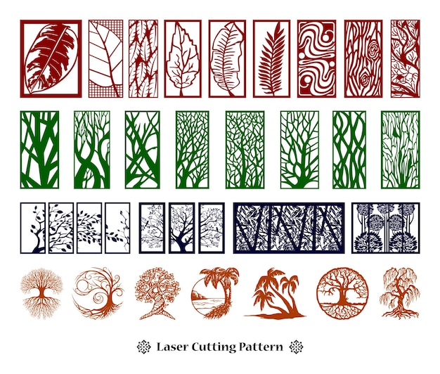 Um conjunto de padrões do padrão de corte a laser.