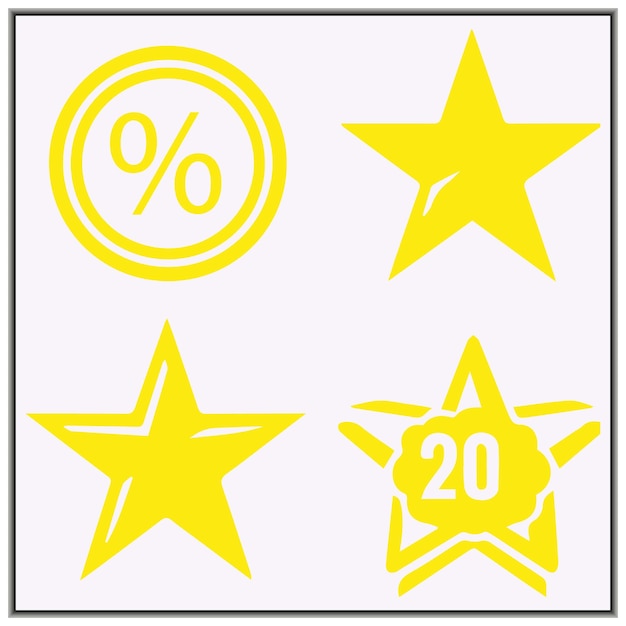 um conjunto de quatro estrelas com uma estrela dourada e uma estrela dourta