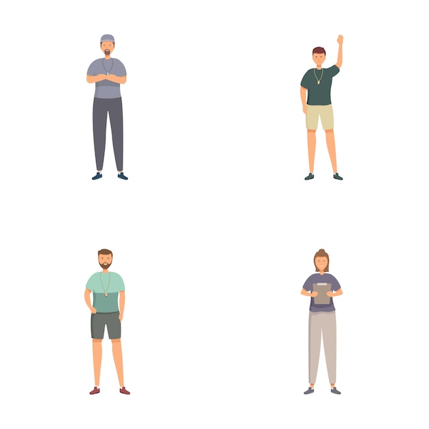 Um conjunto de quatro homens em trajes casuais posando