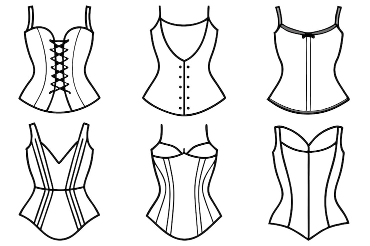 Vetor um conjunto de roupas diferentes, incluindo coletes, coletes e coletes