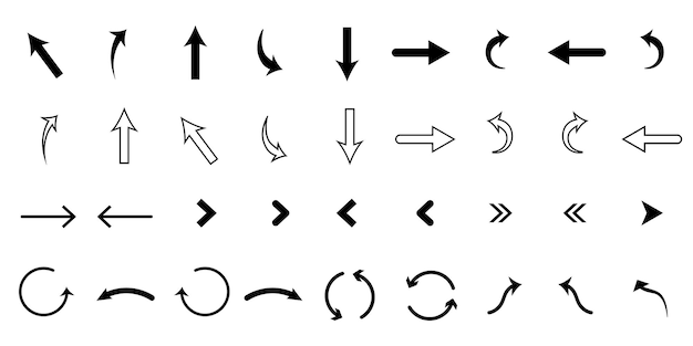 Vetor um conjunto de setas rotuladas como 