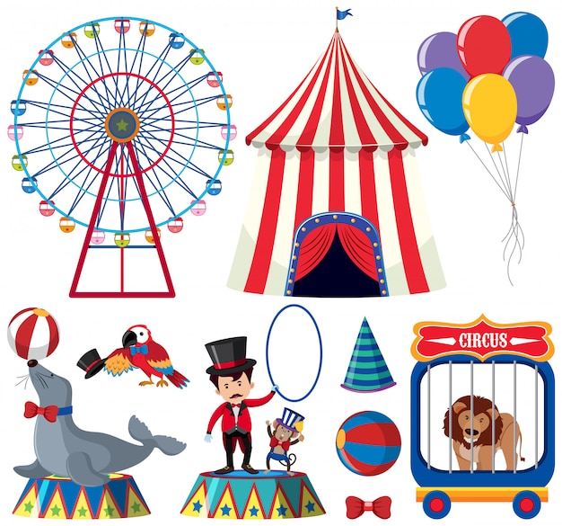 Um conjunto de show de animais de circo