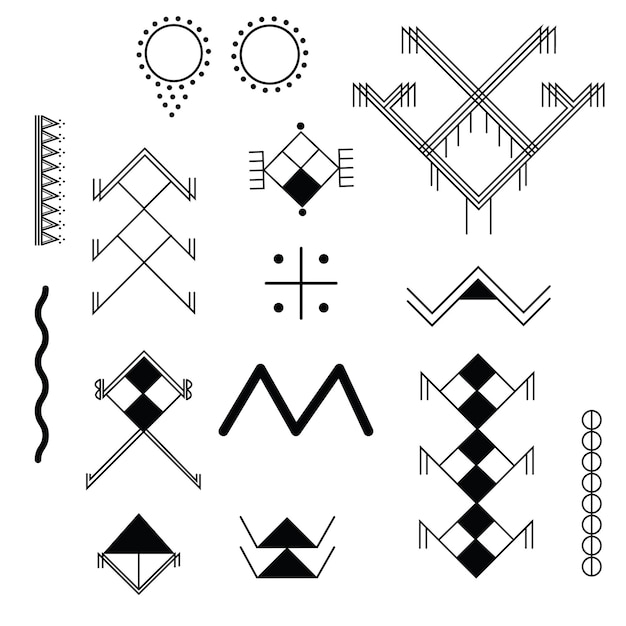 Um conjunto de tatuagens Vector Berber