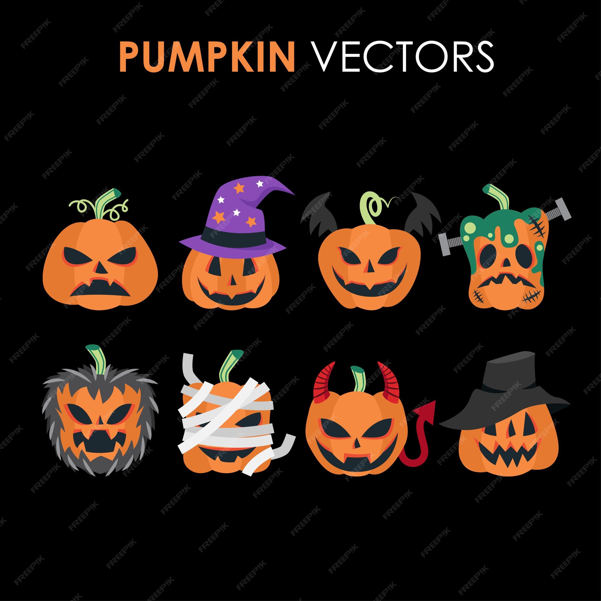 Vetores de Rostos Assustadores De Halloween Conjunto Vector e mais