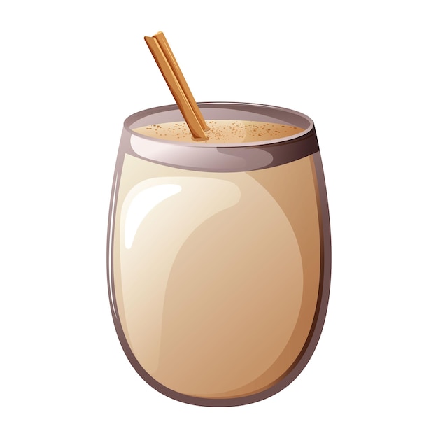 Um copo de eggnog com canela.