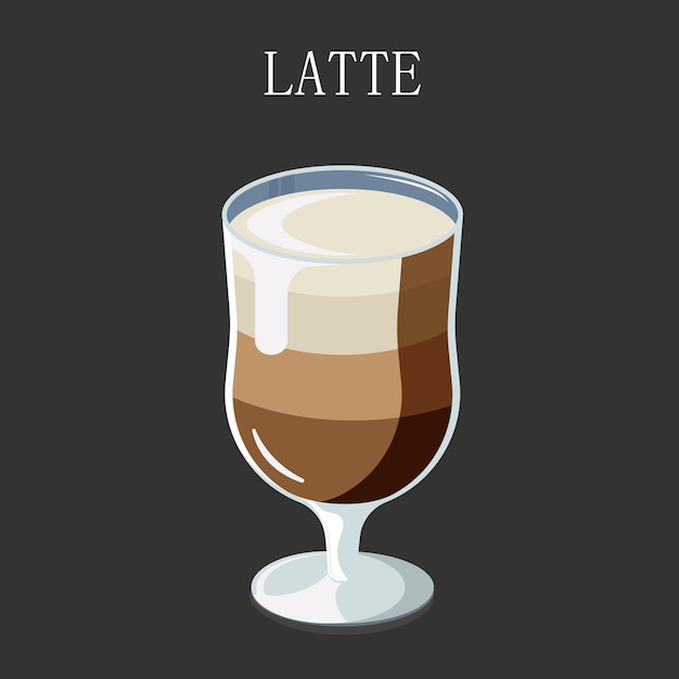 Um copo de latte com a palavra latte