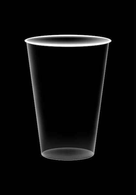 um copo de refrigerante em branco