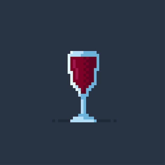 Um copo de vinho em estilo pixel