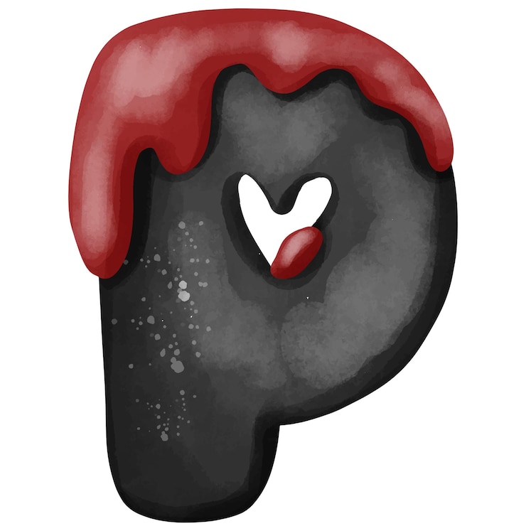 Vetor um coração preto e vermelho com uma tampa vermelha