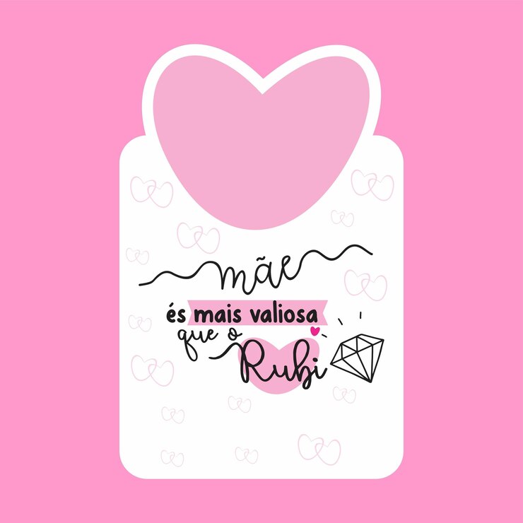 Vetor um coração rosa com as palavras " mãe ".