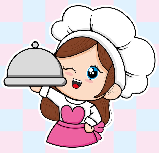 Vetor um cozinheiro kawaii