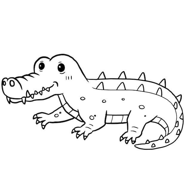 Um crocodilo de desenho animado com nariz grande e nariz grande.