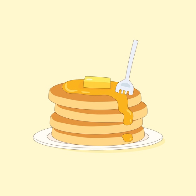 Um delicioso prato de panquecas.