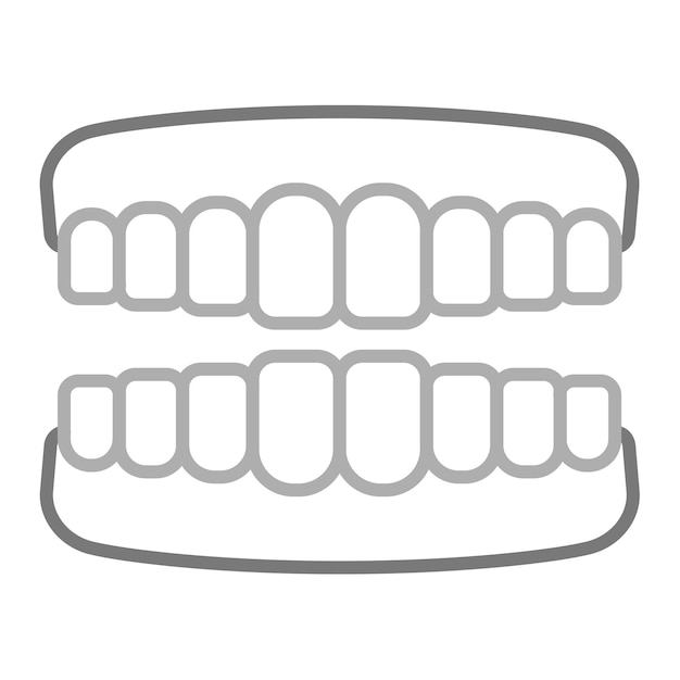 Vetor um dente com dentes e dentes na parte inferior