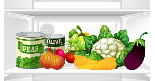 Um dentro da geladeira com vegetais