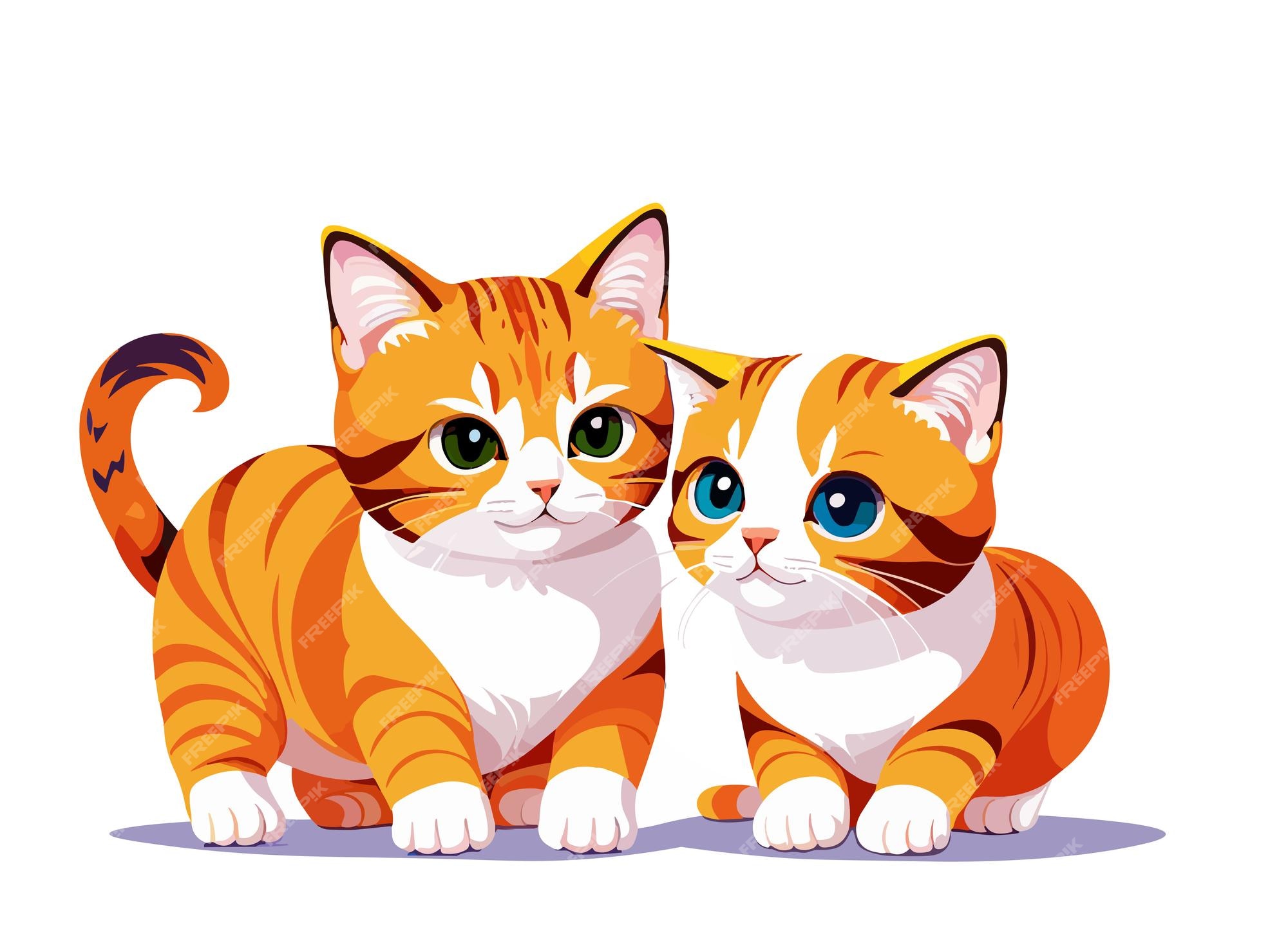 conjunto de gatos dos desenhos animados. gatinhos fofos de raças diferentes  com olhos grandes 3189020 Vetor no Vecteezy